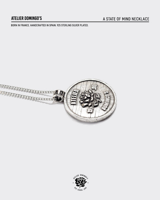 Atelier Domingo's State of Mind necklace is unisex and timeless. This silver-plated necklace has been designed to be for both men and women.