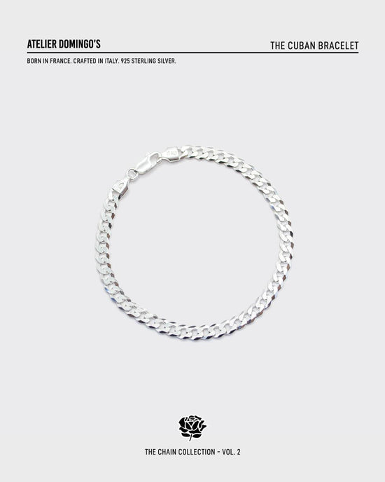 The Cuban bracelet is made of 925 sterling silver. The bracelet is handcrafted in Italy and made for both men and women.