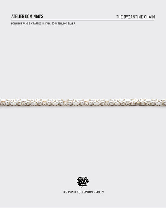 The Byzantine chain is made of 925 sterling silver, covered with 18K gold. The bracelet is handcrafted in Italy and made for both men and women.