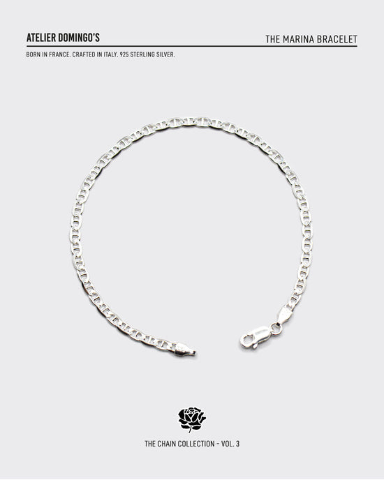 The Marina bracelet is made of 925 sterling silver, covered with 18K gold. The bracelet is handcrafted in Italy and made for both men and women.