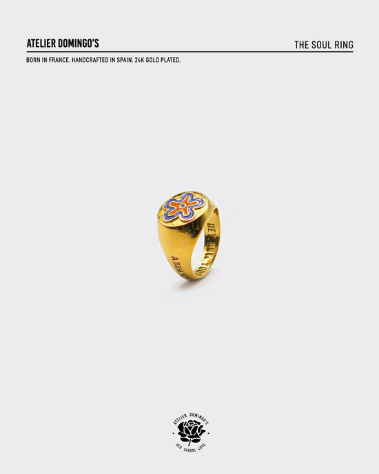 Atelier Domingo's Soul ring. This gold-plated ring is unisex and have a timeless design.