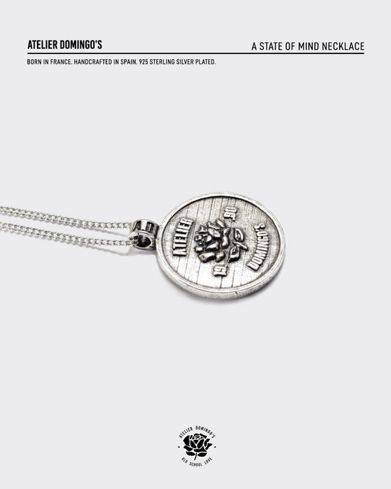 Atelier Domingo's State of Mind necklace is unisex and timeless. This silver-plated necklace has been designed to be for both men and women.