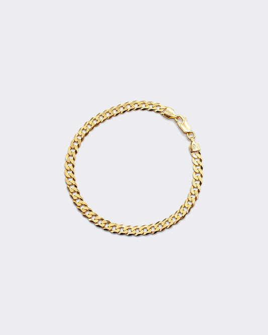 The Cuban bracelet is made of 925 sterling silver, covered with 18K gold. The bracelet is handcrafted in Italy and made for both men and women.