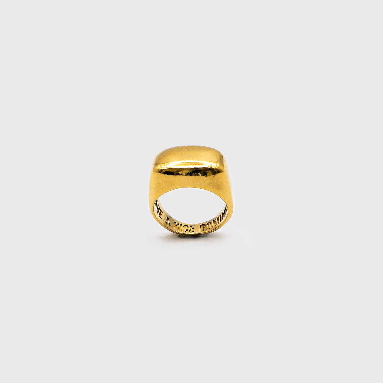 Atelier Domingo's Block gold ring is a tribute to New York block parties. This unisex ring is made in Spain. It is made of a high-quality 24 karat gold plating. All our jewelry is unisex, made for both men and women.