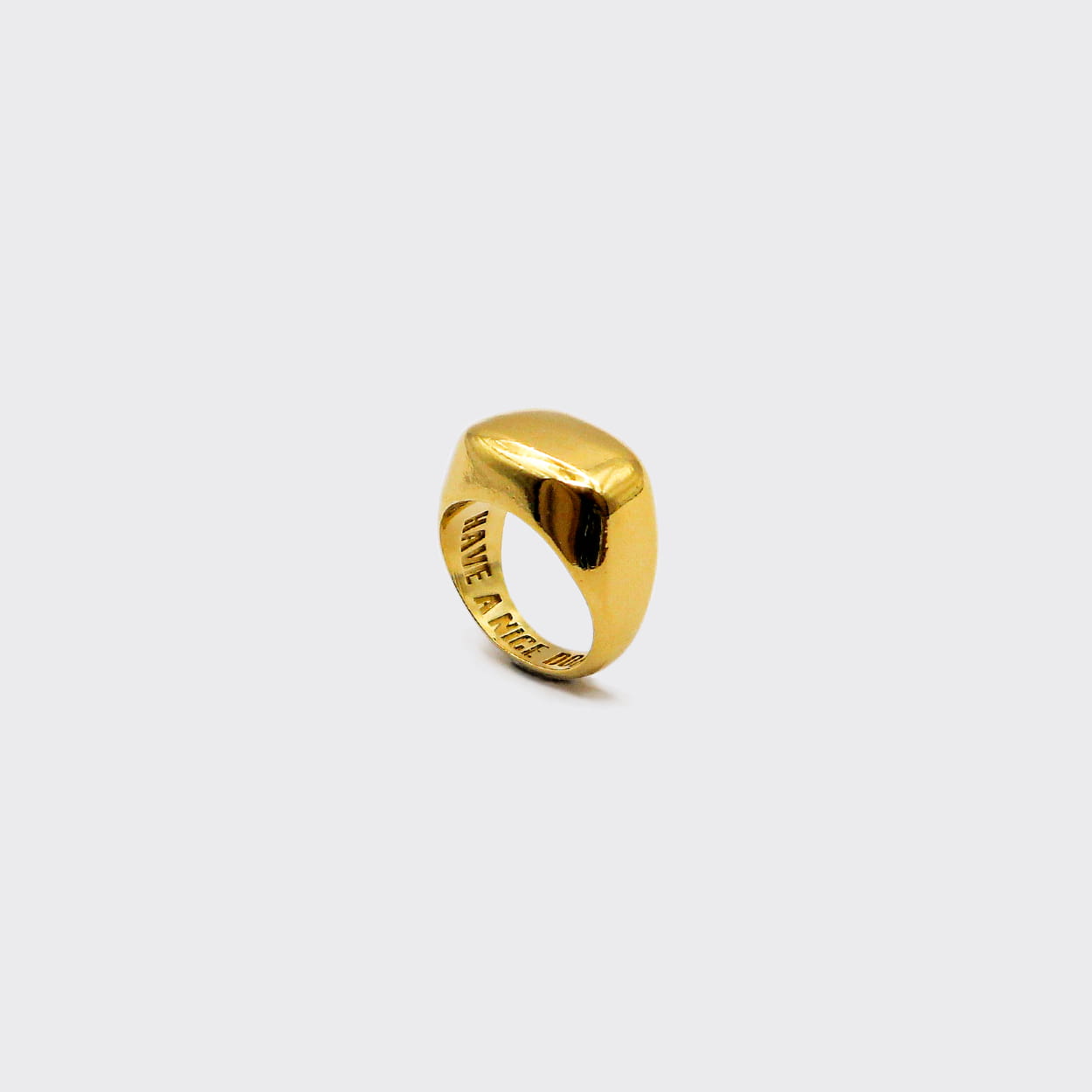 Atelier Domingo's Block gold ring is a tribute to New York block parties. This unisex ring is made in Spain. It is made of a high-quality 24 karat gold plating. All our jewelry is unisex, made for both men and women.