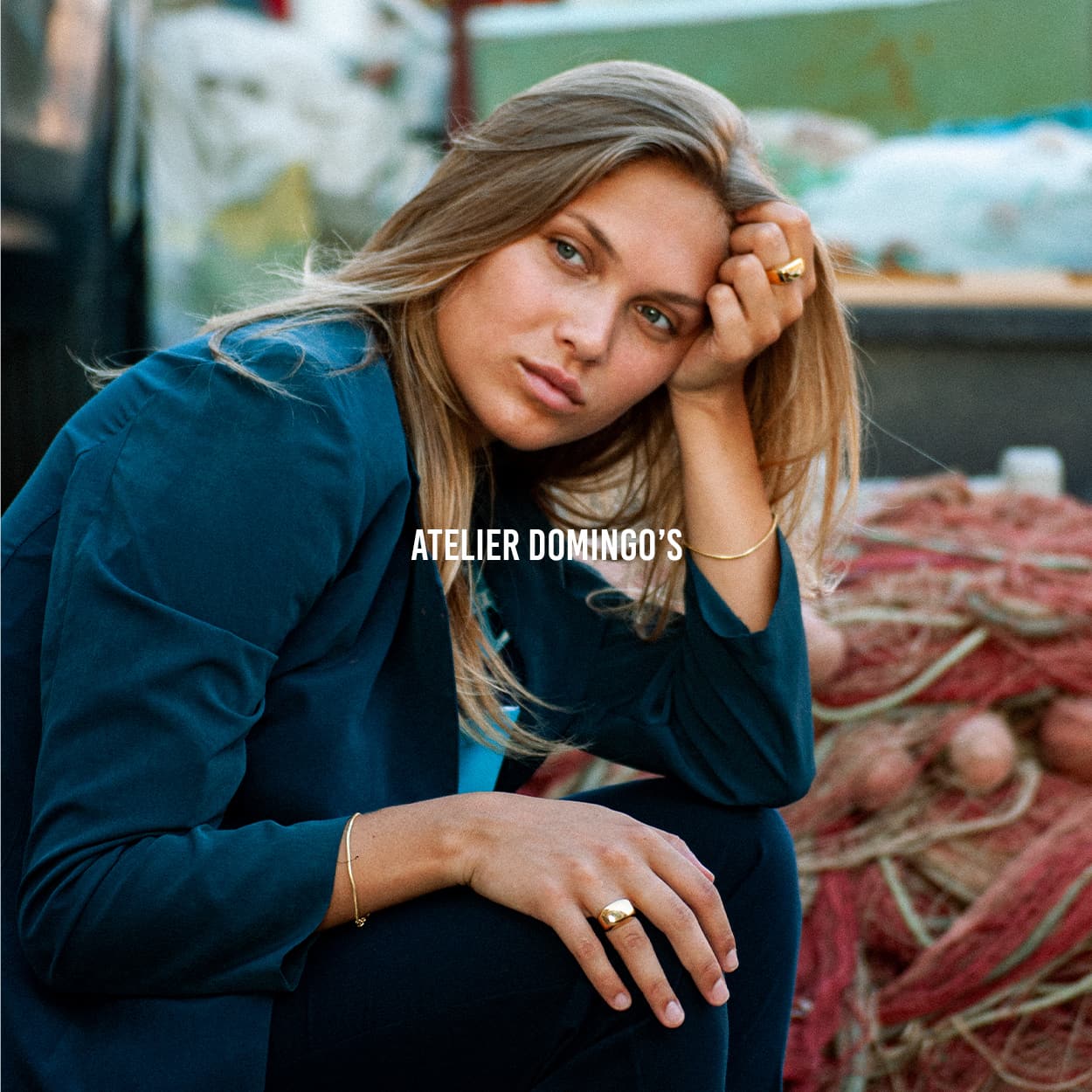 Atelier Domingo's Block gold ring is a tribute to New York block parties. This unisex ring is made in Spain. It is made of a high-quality 24 karat gold plating. All our jewelry is unisex, made for both men and women.